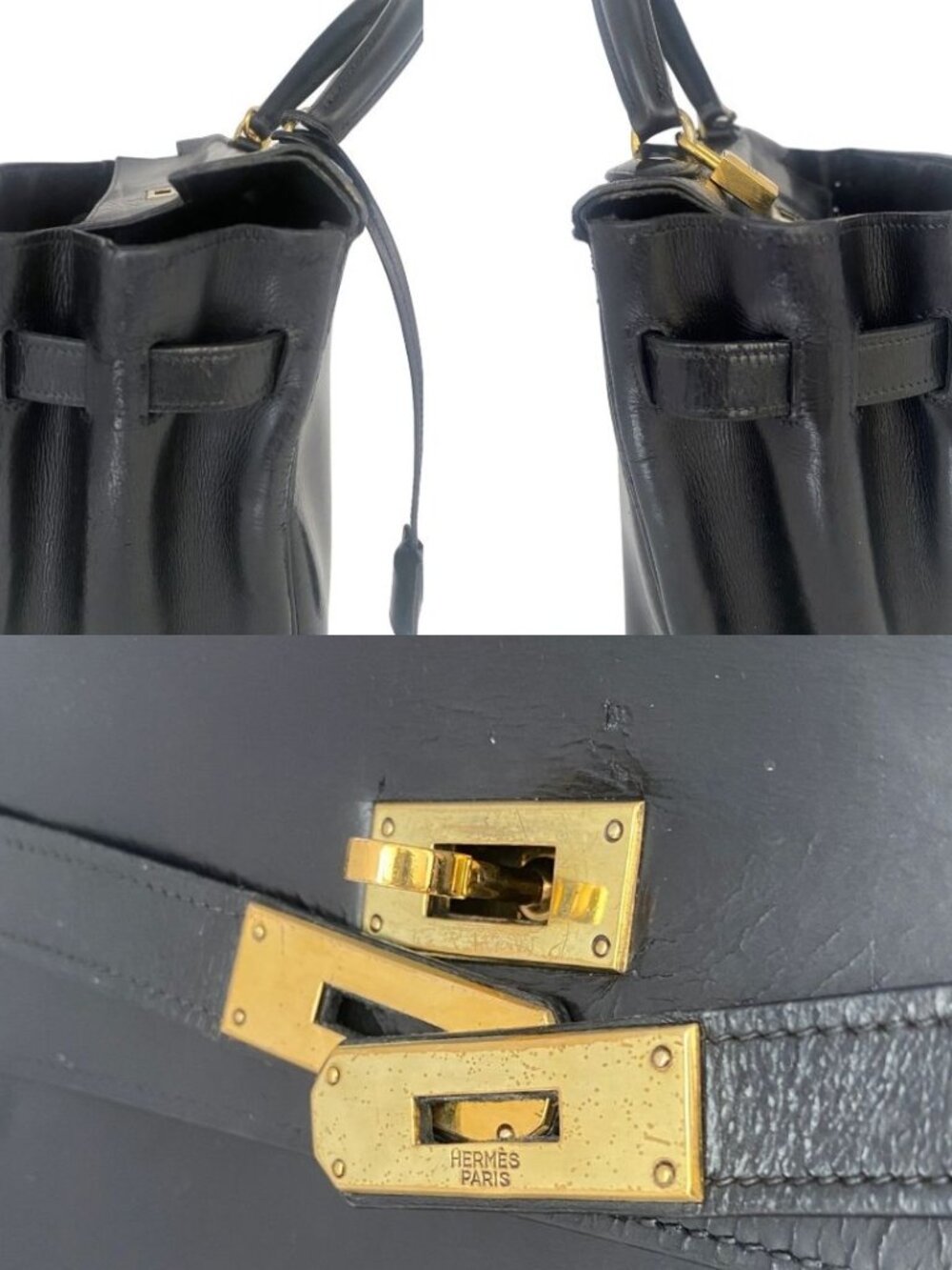 Hermes Kelly 32 Retourne Black Box Calf GHW - Picture 14 of 16